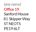 Example of a business mailbox ID address