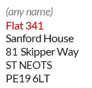 Example of a residential mailbox ID address