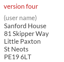 Another address example for a mailbox account in Cambridgeshire